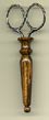 Scissors With Wood Case Dark Wood