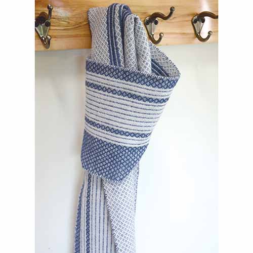 Indigo and Grey Scarf Leaflet Pattern