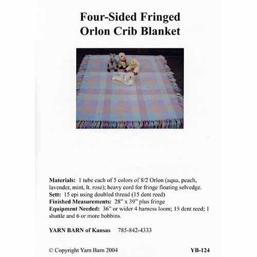 Four-Sided Fringed Baby Blanket Pattern Leaflet