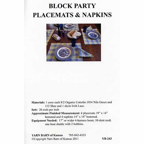 Block Party Placemats Pattern Leaflet