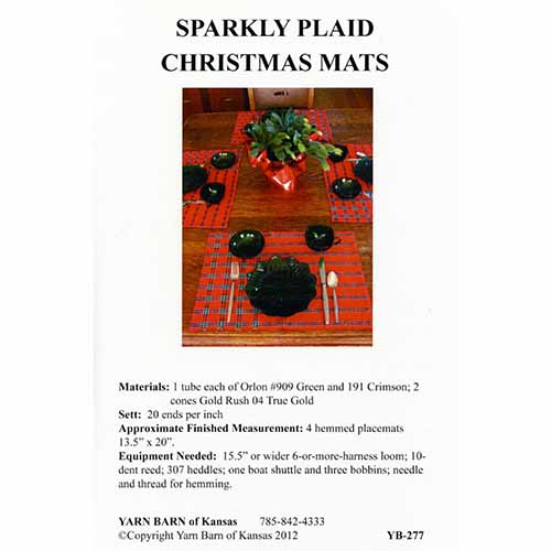 Sparkly Plaid Christmas Mats Pattern Leaflet