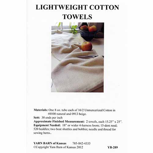 Lightweight Cotton Towels Pattern Leaflet