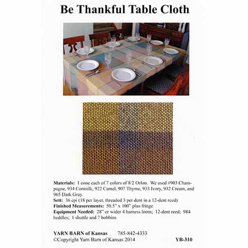 Be Thankful Tablecloth Pattern Leaflet