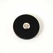 Jul Pedestal Button Black Leather 1.5 inch