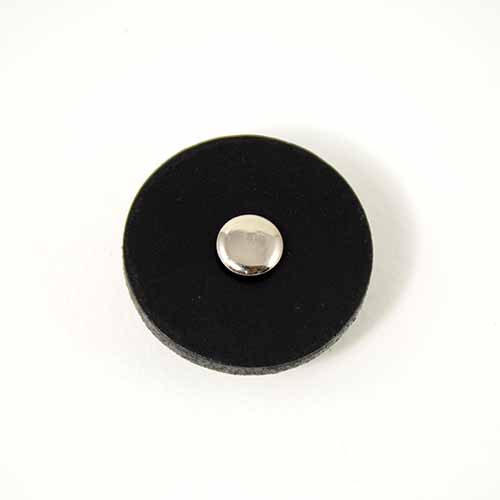Jul Pedestal Button Black Leather 1.5 inch