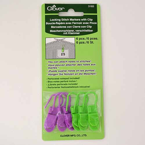 Clover Locking Stitch Markers with Clip
