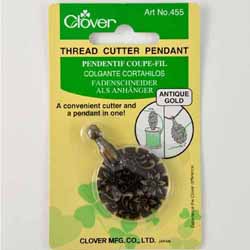 Clover Yarn Cutter Pendant Antique Silver