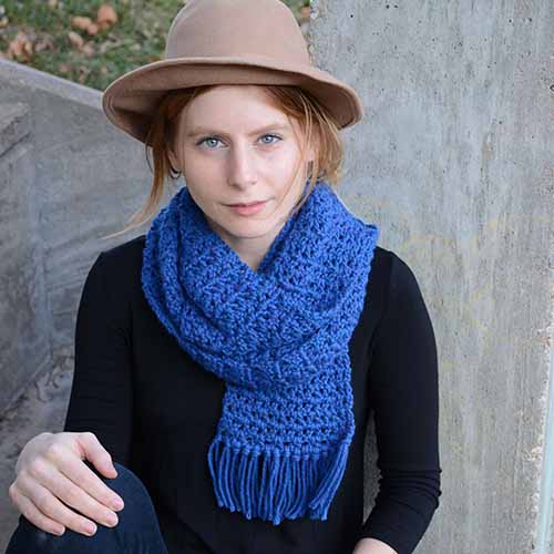 Beginner Crochet Scarf in Vintage Chunky