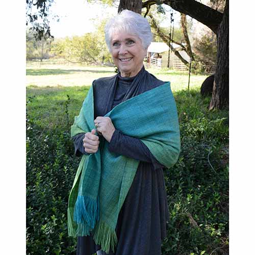 Wonderland Emerald Stole in Cheshire Cat