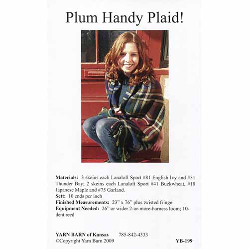 Plum Handy Plaid Pattern Leaflet