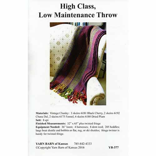 High Class, Low Maintenace Throw Pattern Leaflet