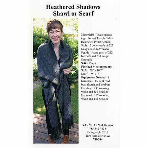 Heathered Shadows Shawl or Scarf Pattern Leaflet