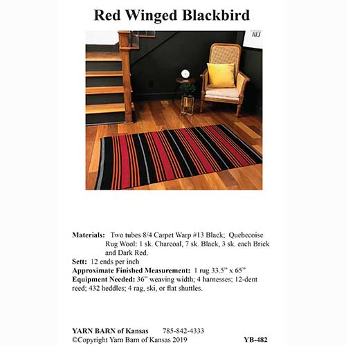 Red Winged Blackbird Rug Pattern