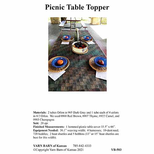 Picnic Table Topper pattern