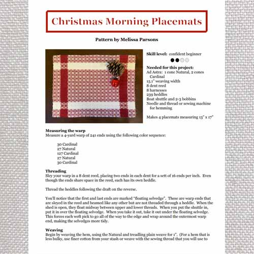 Christmas Morning Placemat pattern